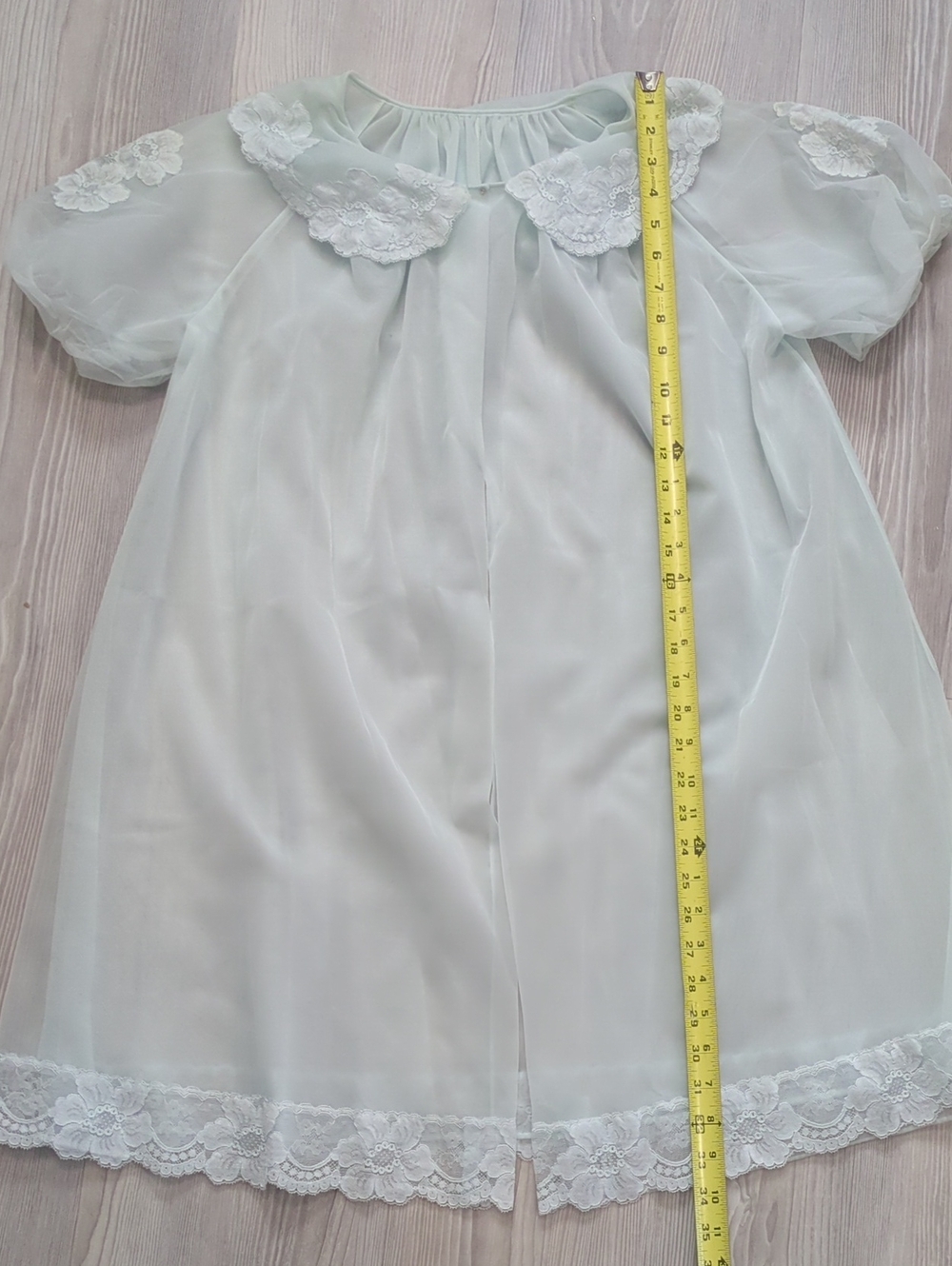 Vintage Vanity Fair & Shadowline Sheer Peignoir Robe Set Pink Blue Lace SP - Picture 15 of 16